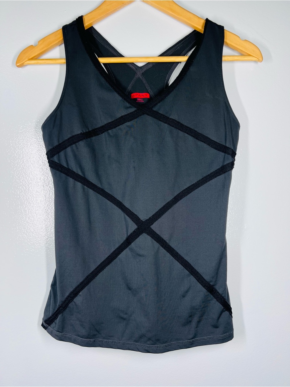 Vintage Spanx Racerback Athletic Tank Top Black Size S